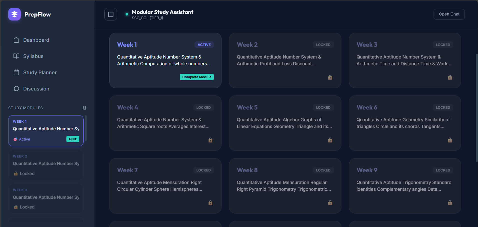 Study Helper Interface